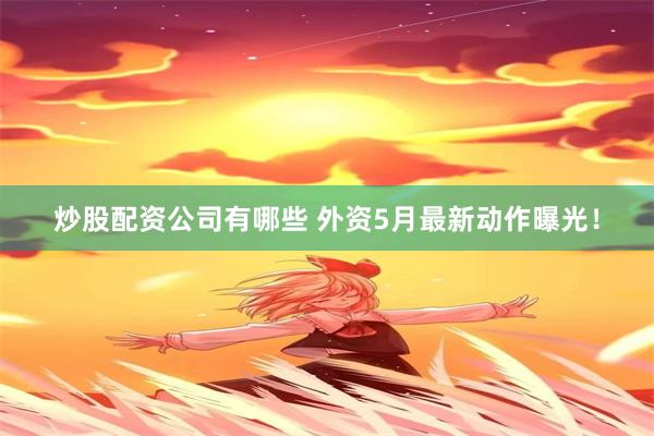 炒股配资公司有哪些 外资5月最新动作曝光！